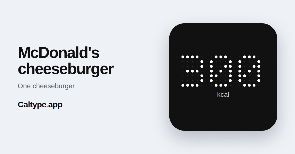 Share: McDonald's cheeseburger