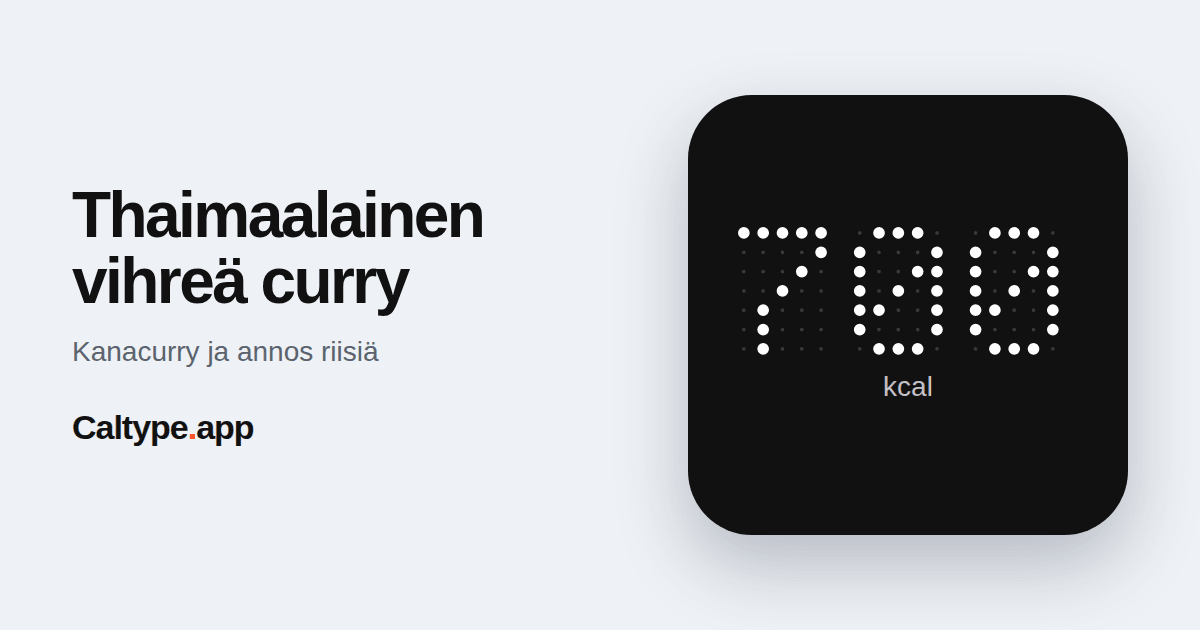 Jaa: Thaimaalainen vihreä curry