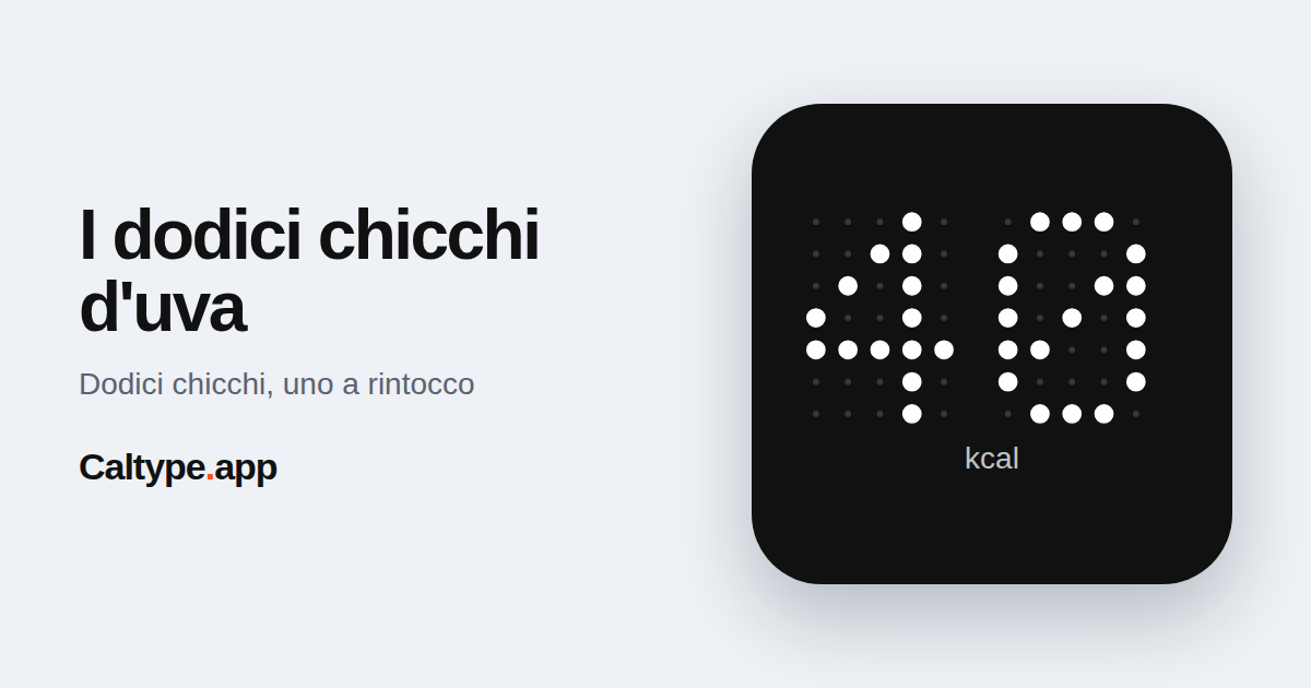 Condividi: I dodici chicchi d'uva