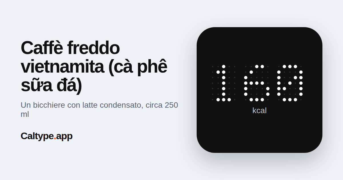 Condividi: Caffè freddo vietnamita (cà phê sữa đá)