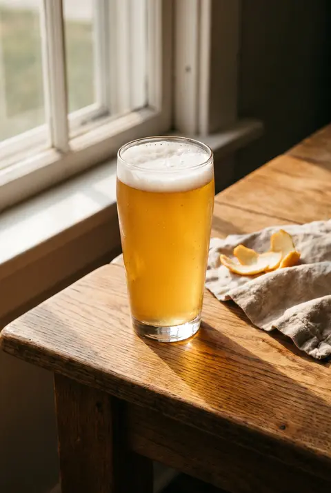 Half a litre of radler in a beer glass